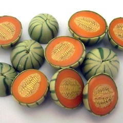 melon, charentais, half