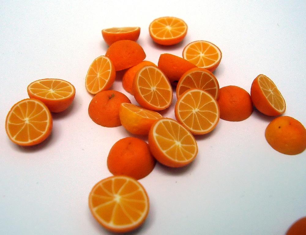 TX Miniatures Market Place Trade html Fruit, Orange Halves pk2
