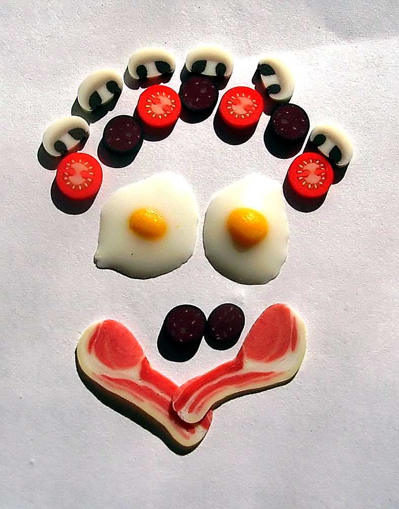 TX Miniatures Market Place html Dollshouse Slices, Breakfast Slices