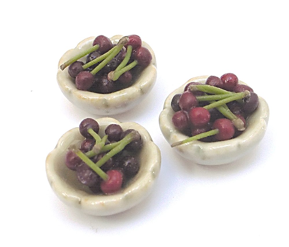 TX Miniatures Market Place html Plated Meals, Cherry Bowl