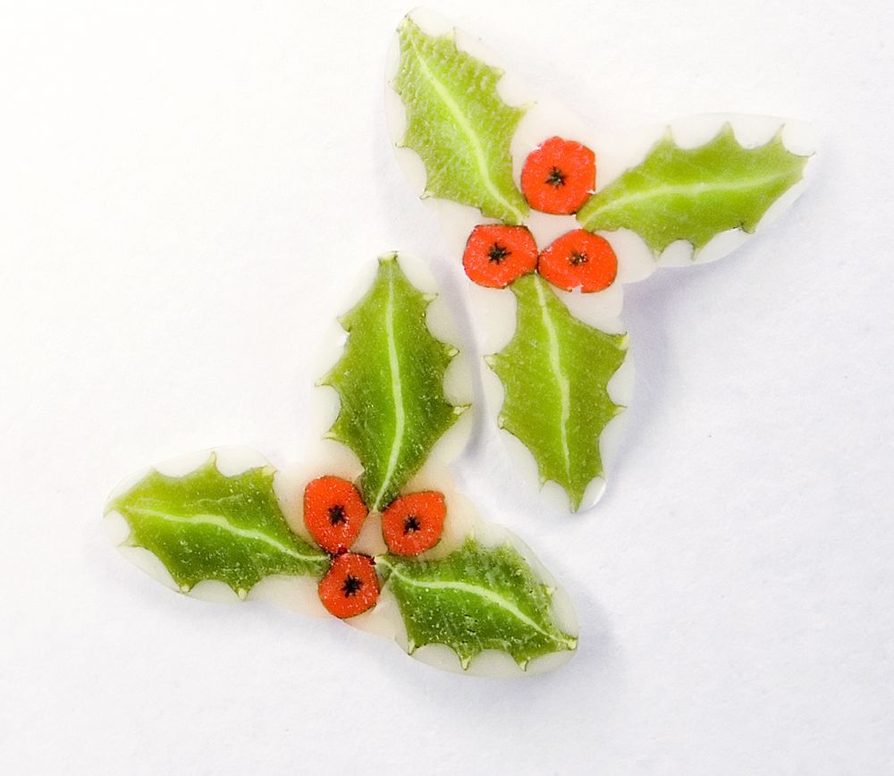 TX Canes  Fine and Superfine Slices html 6277, Holly leaves and berries #1 MultiCane