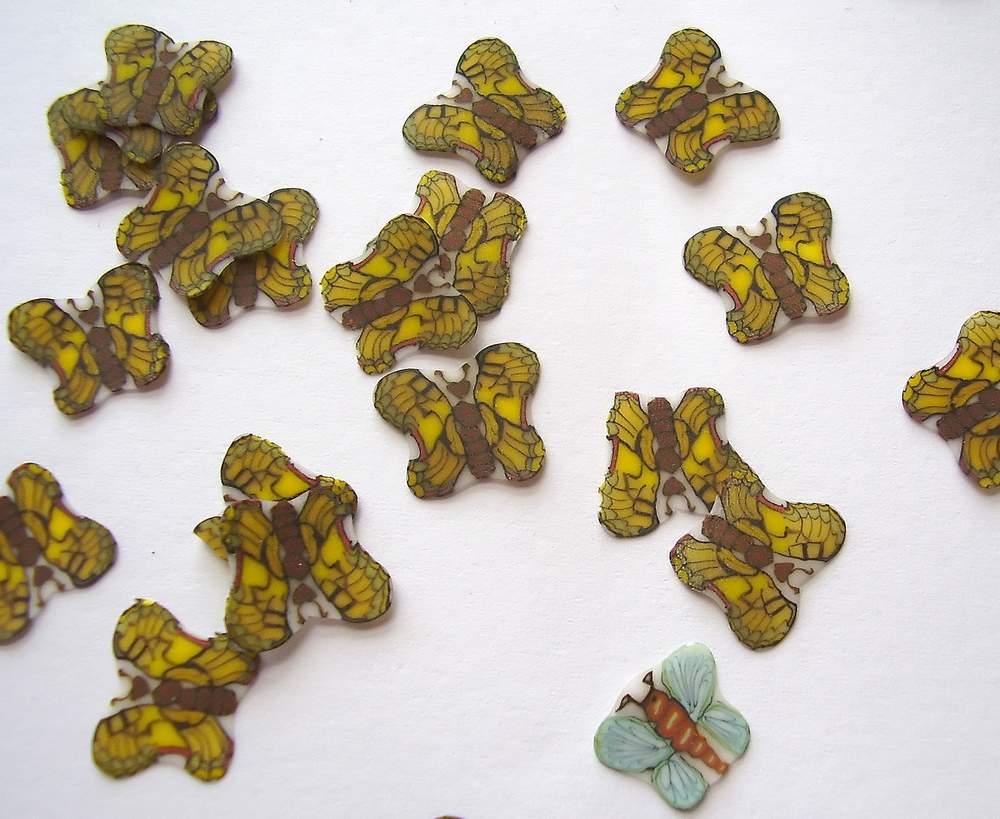 TX Canes  Fine and Superfine Slices html 6277, Butterfly, Yellow MultiCane