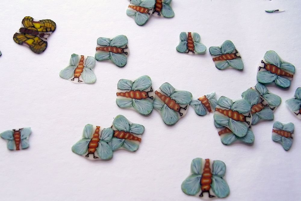 Canes  Fine and Superfine Slices html 6277, Butterfly, Blue MultiCane
