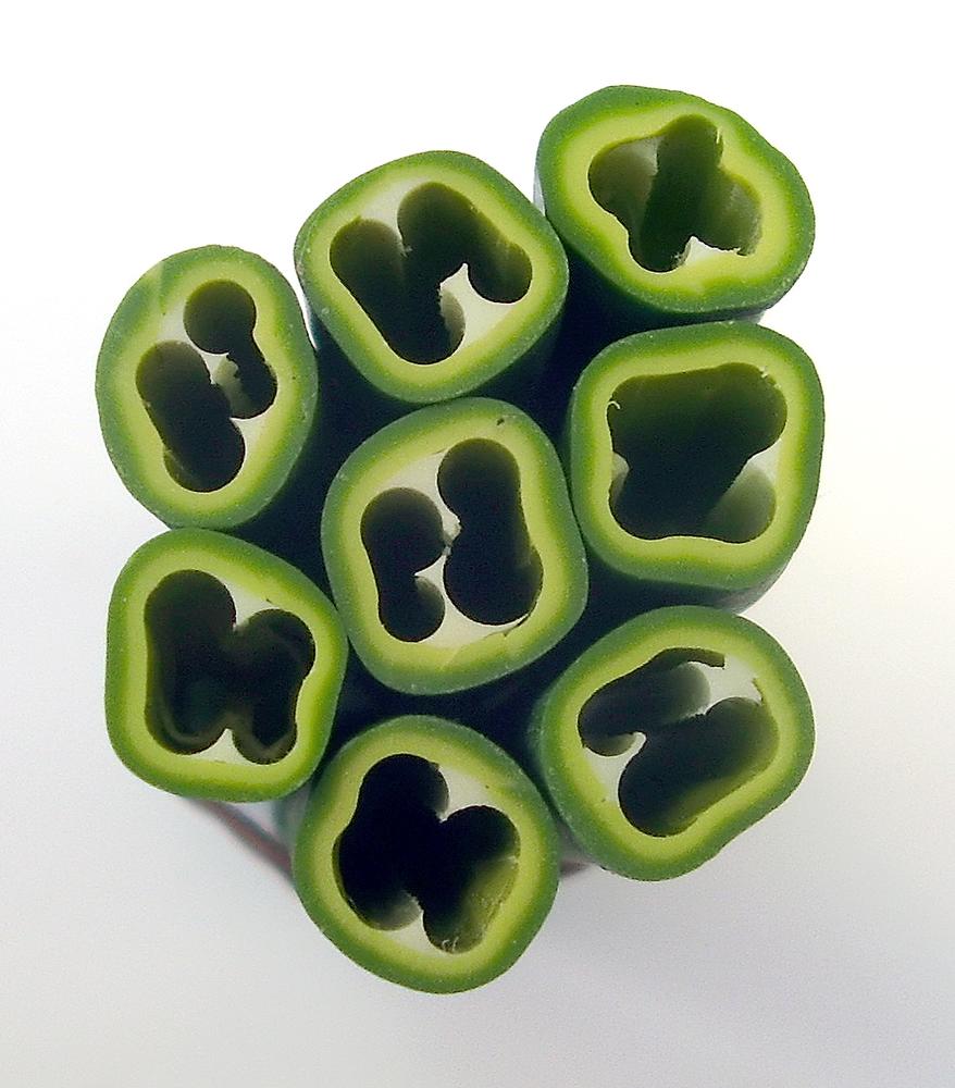 Canes  Fine and Superfine Slices html 6277, Peppers , Green MultiCane