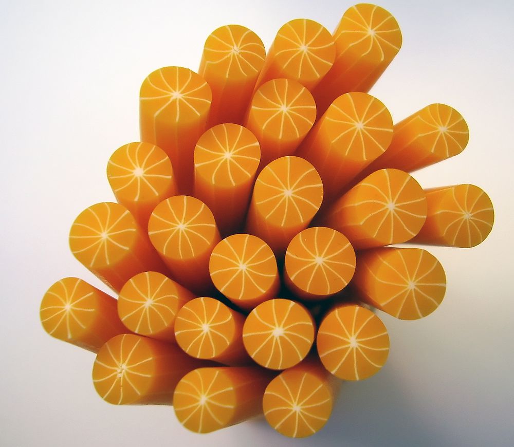 TX Canes  Fine and Superfine Slices html 6277, Orange skinless MultiCane