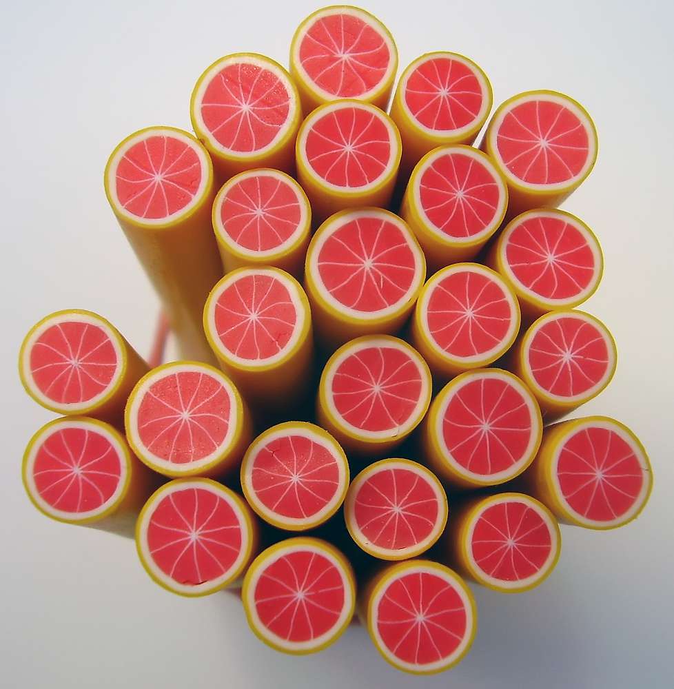 Canes  Fine and Superfine Slices html 6277, Pink Grapefruit MultiCane