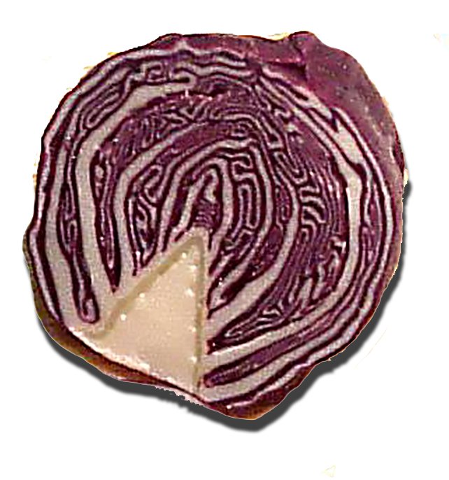 TX Miniatures Market Place Trade html Vegetables, Cabbage, Red, Half