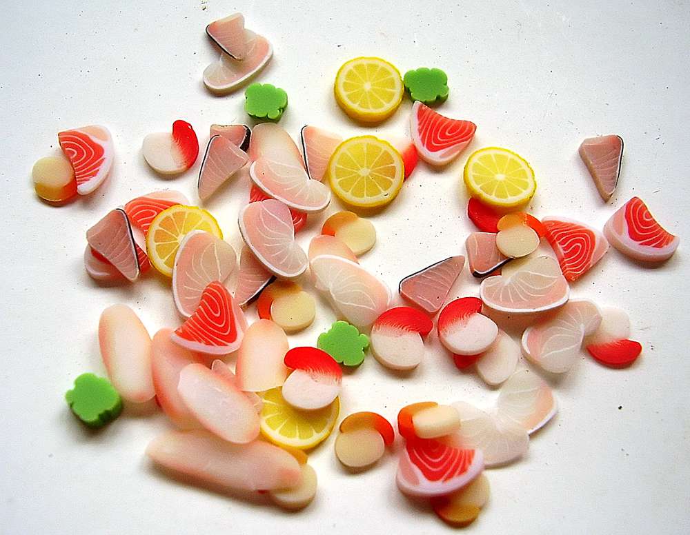 TX Miniatures Market Place html Dollshouse Slices, Sashimi Slices